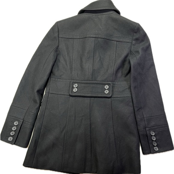 J. Crew Black Wool Trench Peacoat Coat Jacket Button Detail - 4 - Picture 9 of 9